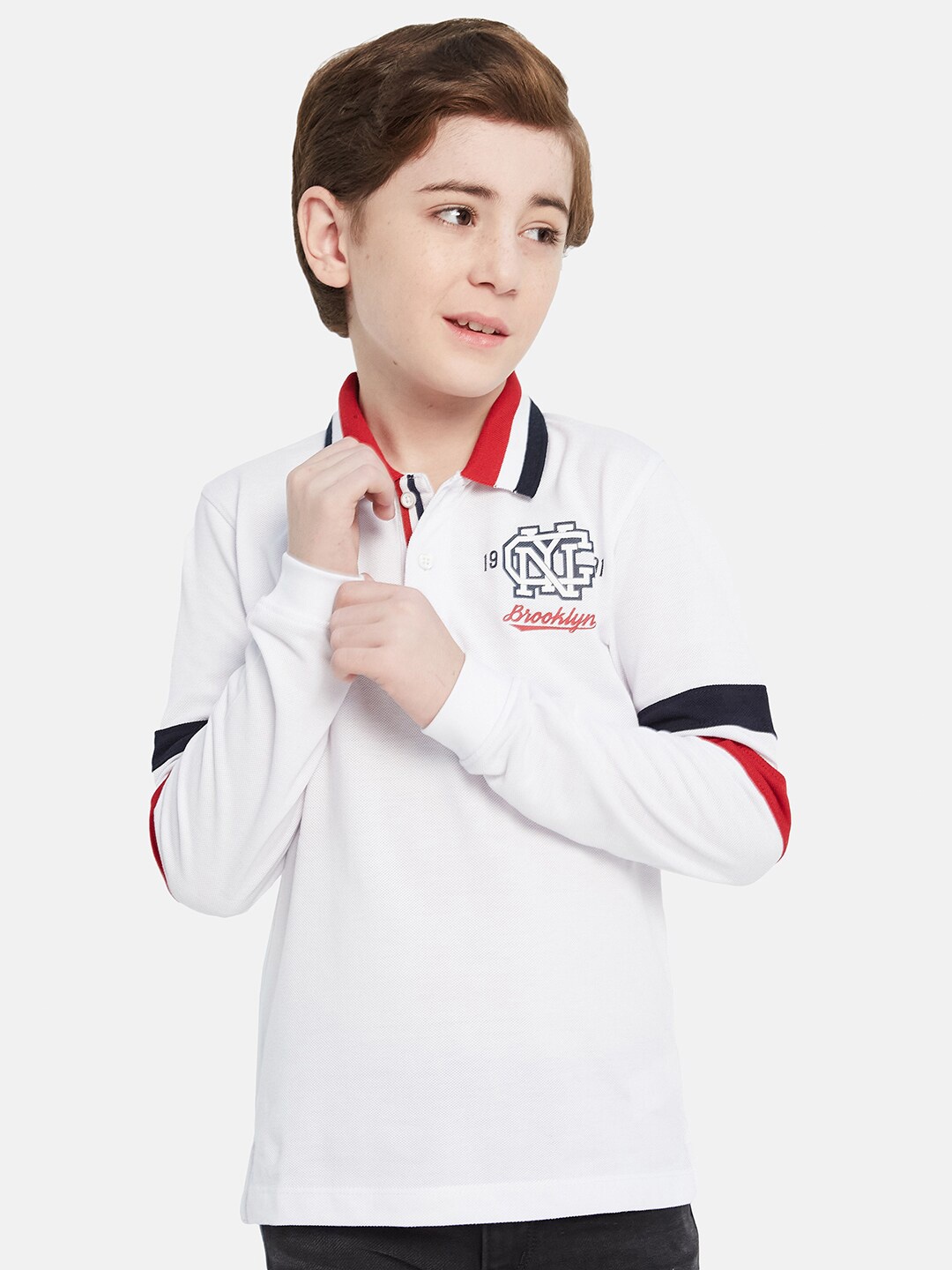 

Octave Boys Polo Collar Cotton T-shirt, White