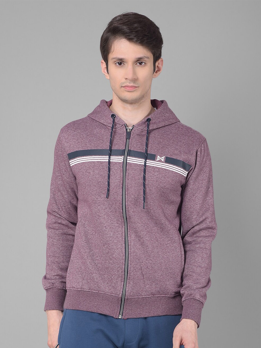 

Force NXT Hooded Cotton Front-Open Sweatshirt, Purple