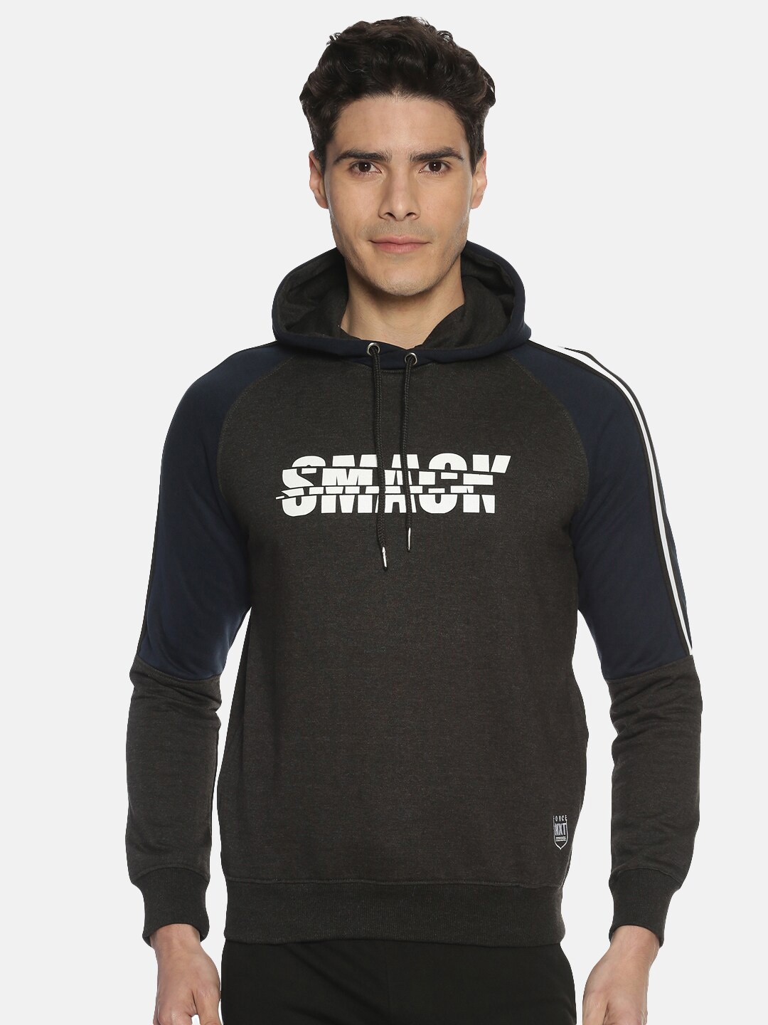 

Force NXT Typography Printed Hooded Cotton Sweatshirt, Blue