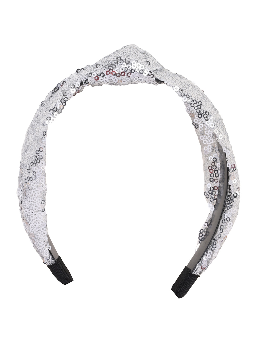 

BuckleUp Women Sequined Knot Detail Hairband, Silver