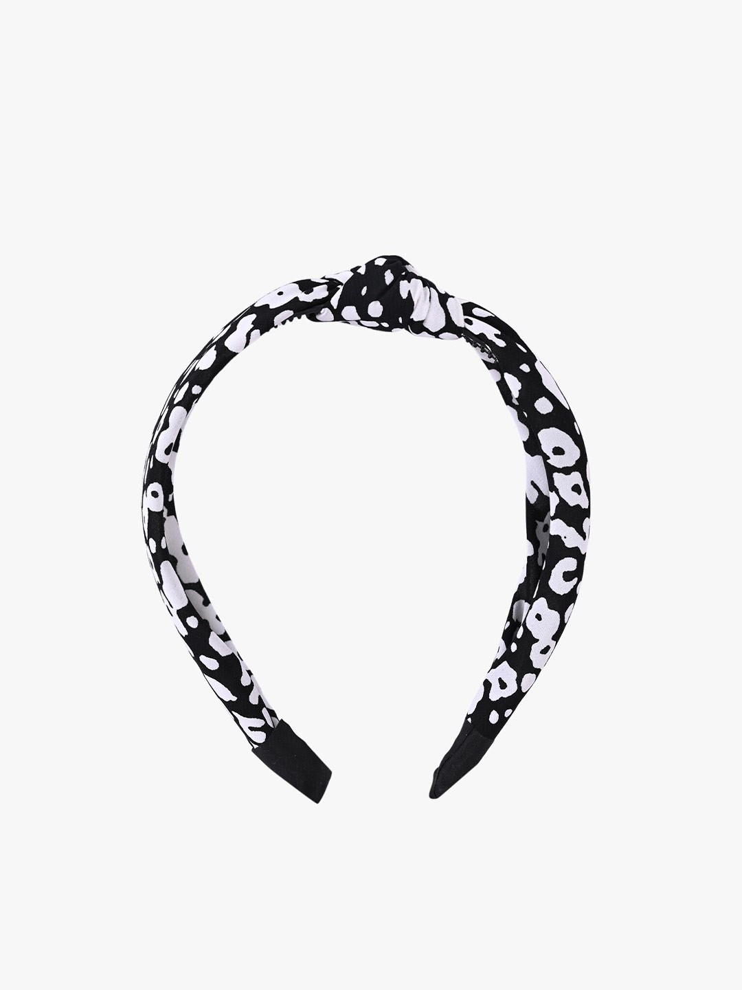 

BuckleUp Women Abstract Printed Knot Detail Hairband, Black