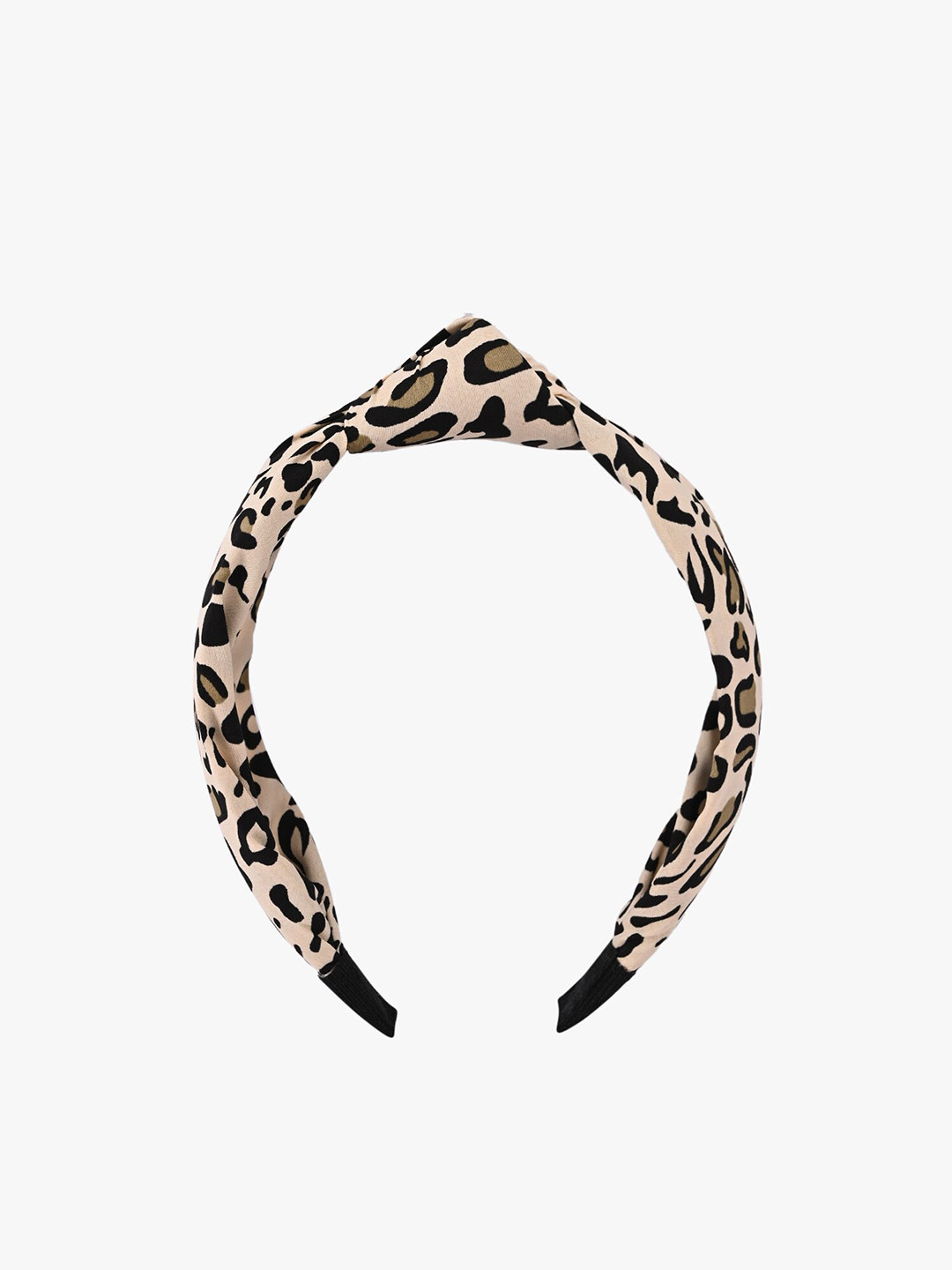 

BuckleUp Printed Fabric Knot Detail Hairband, Beige