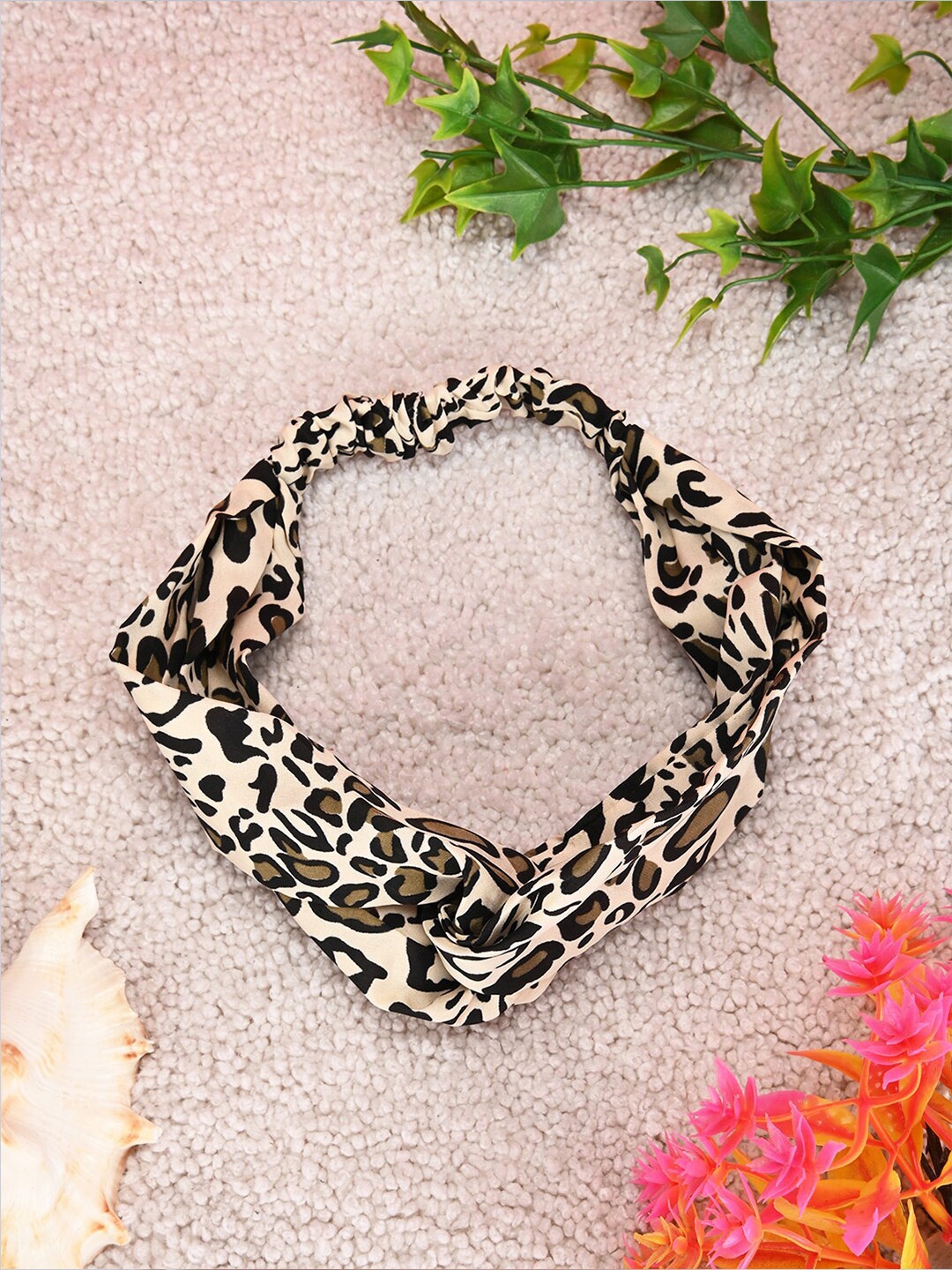

BuckleUp Women Animal Printed Hairband, Beige