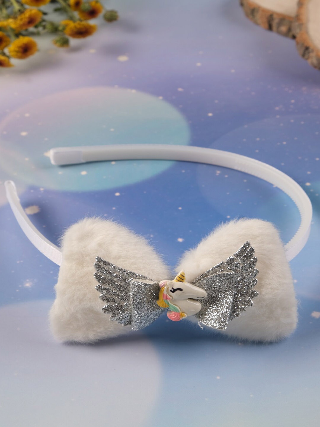 

Jewelz Girls Bow Detailed Unicorn Embellished Hairband., White