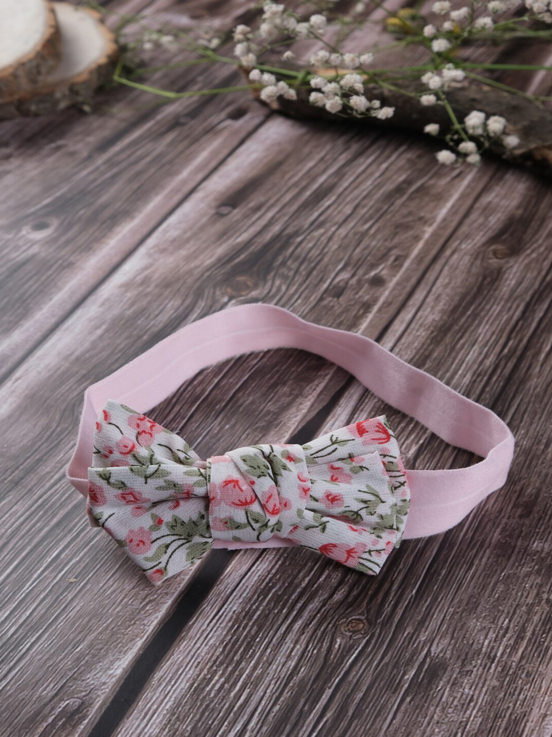 

Jewelz Girls Printed Hairband With Bow, Pink