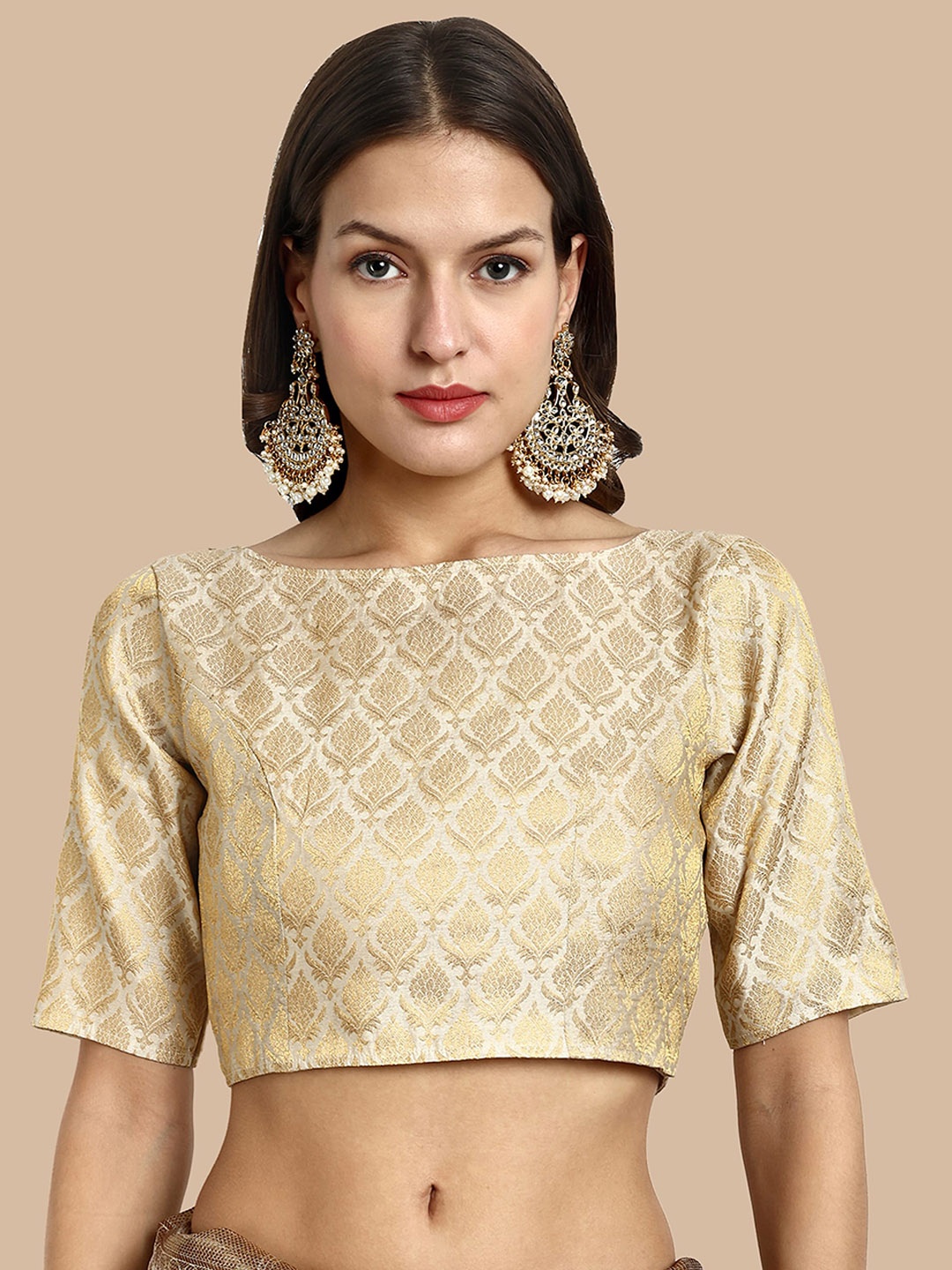 

Vardha Woven Design Brocade Saree Blouse, Off white