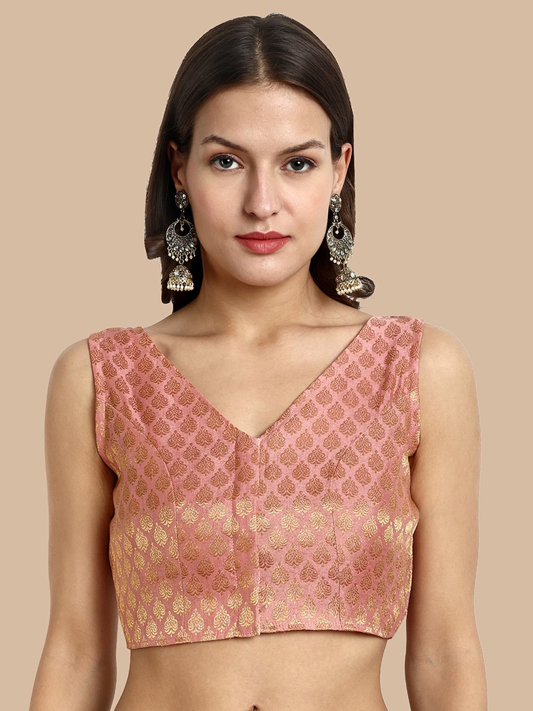 

Vardha Woven Design Brocade Saree Blouse, Pink