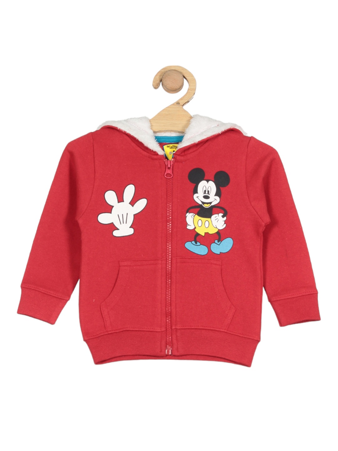 

Lil Lollipop Infants Graphic Printed Fleece Hooded Tracksuit, Red