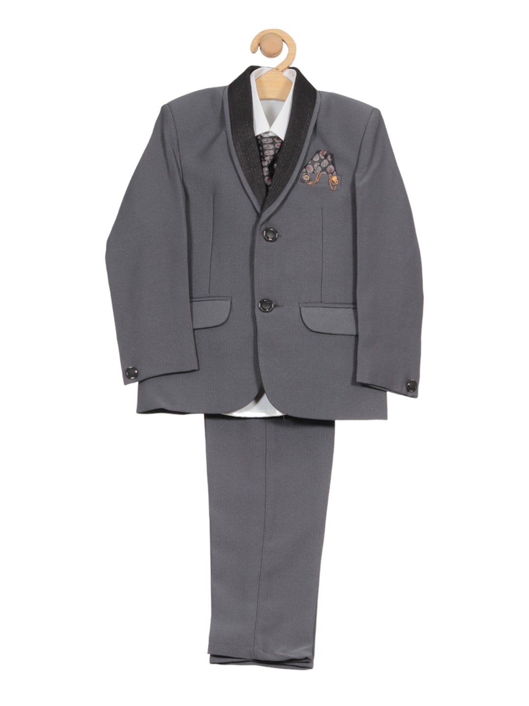 

Lil Lollipop Boys Single-Breasted 3-Piece Party Suit, Grey