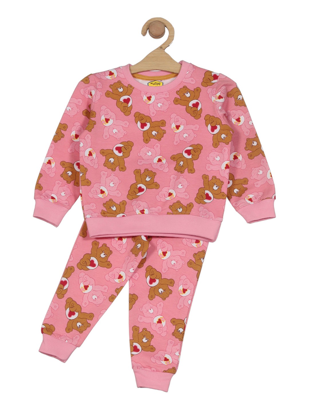 

Lil Lollipop Infants Printed Round Neck Tracksuits, Pink