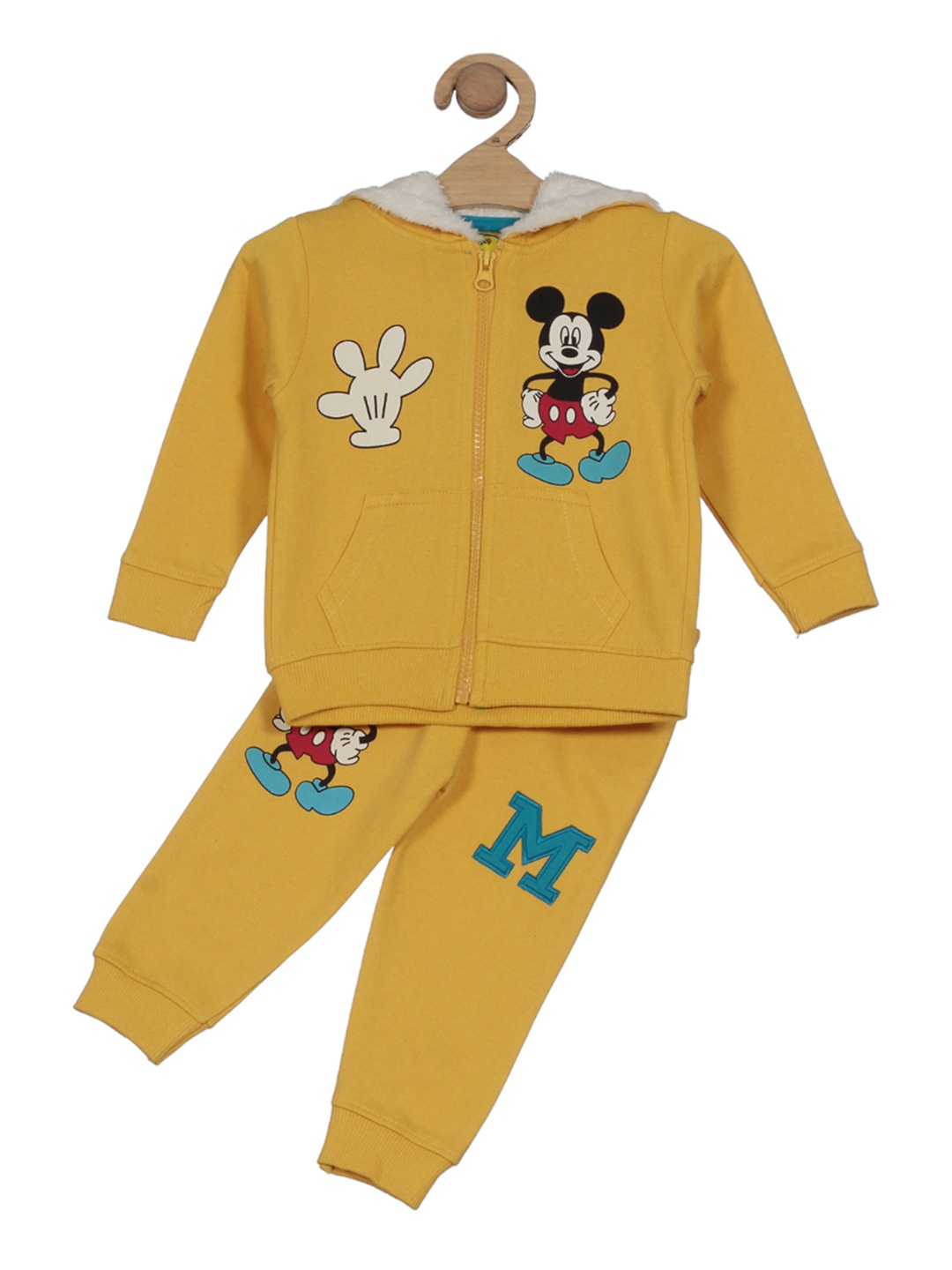 

Lil Lollipop Infants Graphic Printed Hooded Tracksuit, Yellow