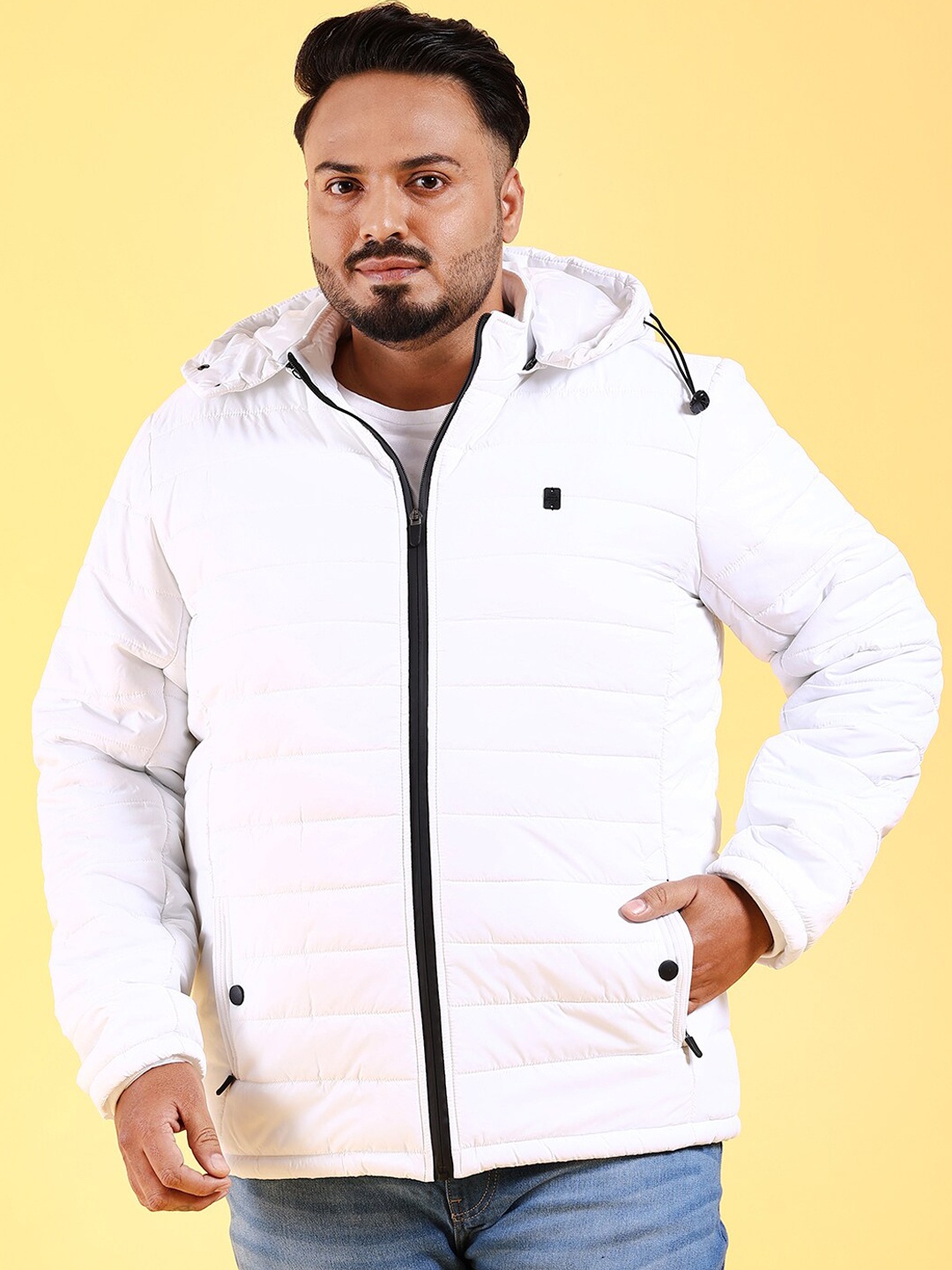 

Hardsoda by The Indian Garage Co Lightweight Hooded Puffer Jacket, White