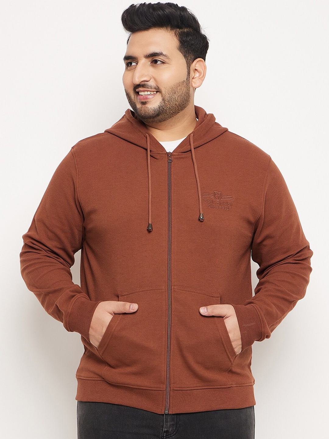 

Club York Plus Size Hooded Fleece Sweatshirt, Brown