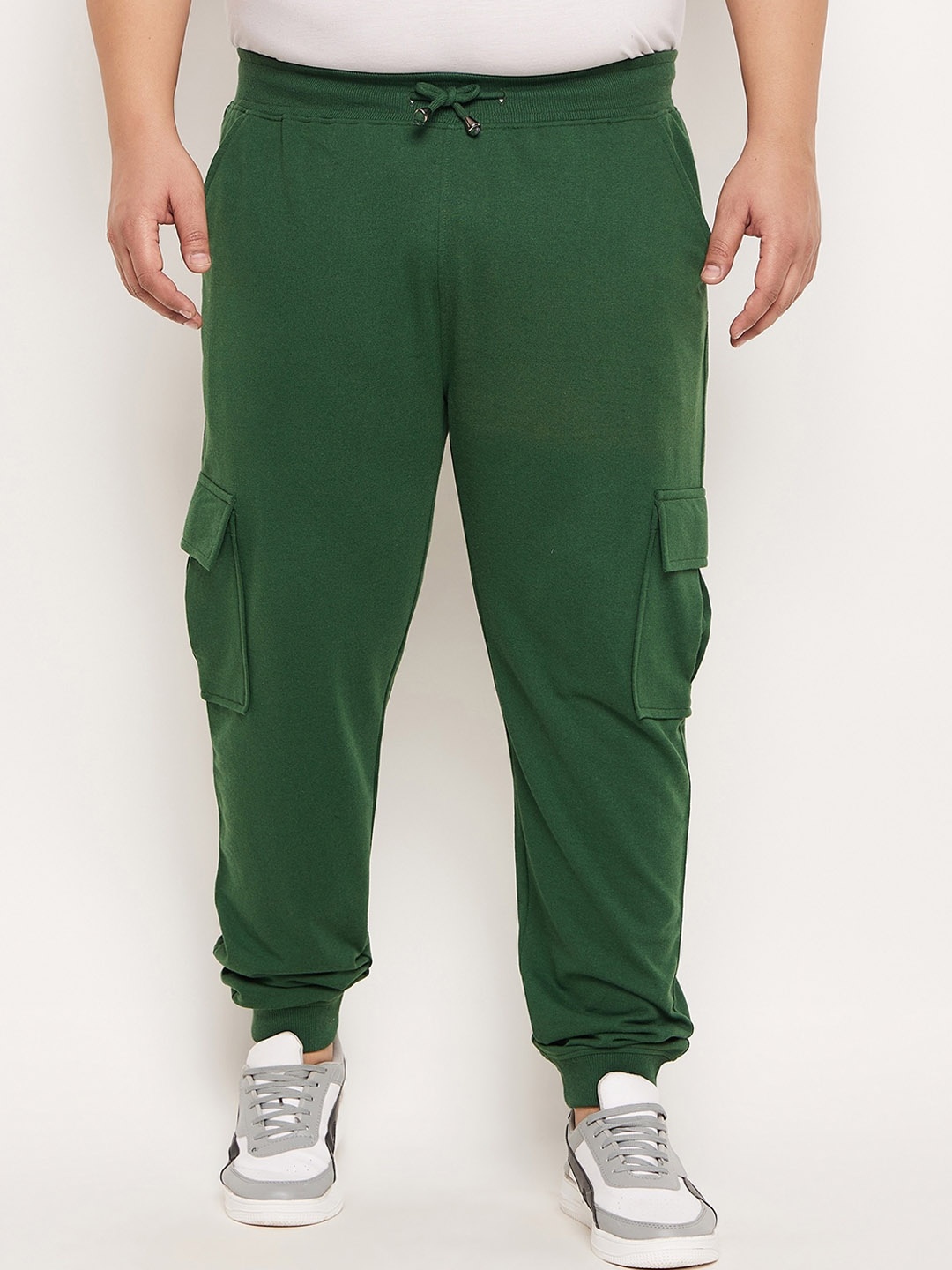 

Club York Men Plus Size Regular Fit Mid-Rise Cotton Joggers, Green