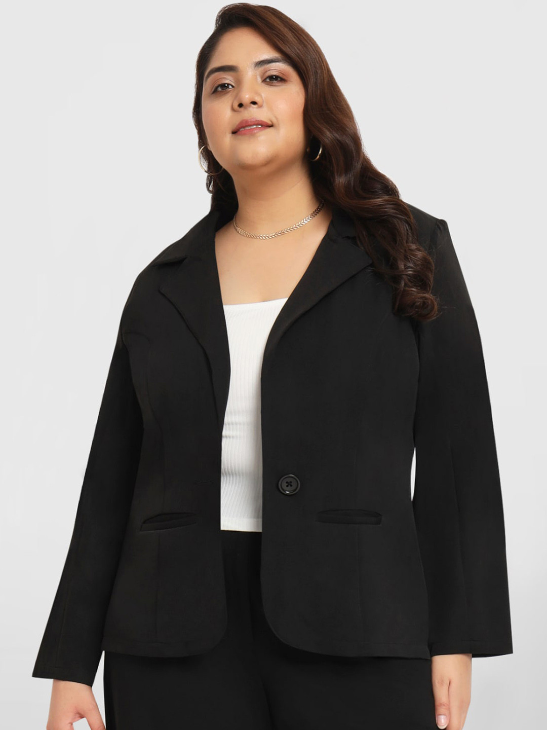 

wild U Plus Size Tailored Fit Formal Blazers, Black