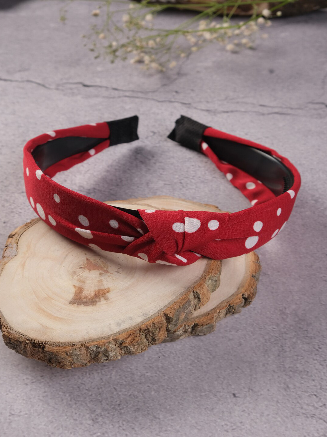 

Jewelz Polka Dots Printed Hairband, Red