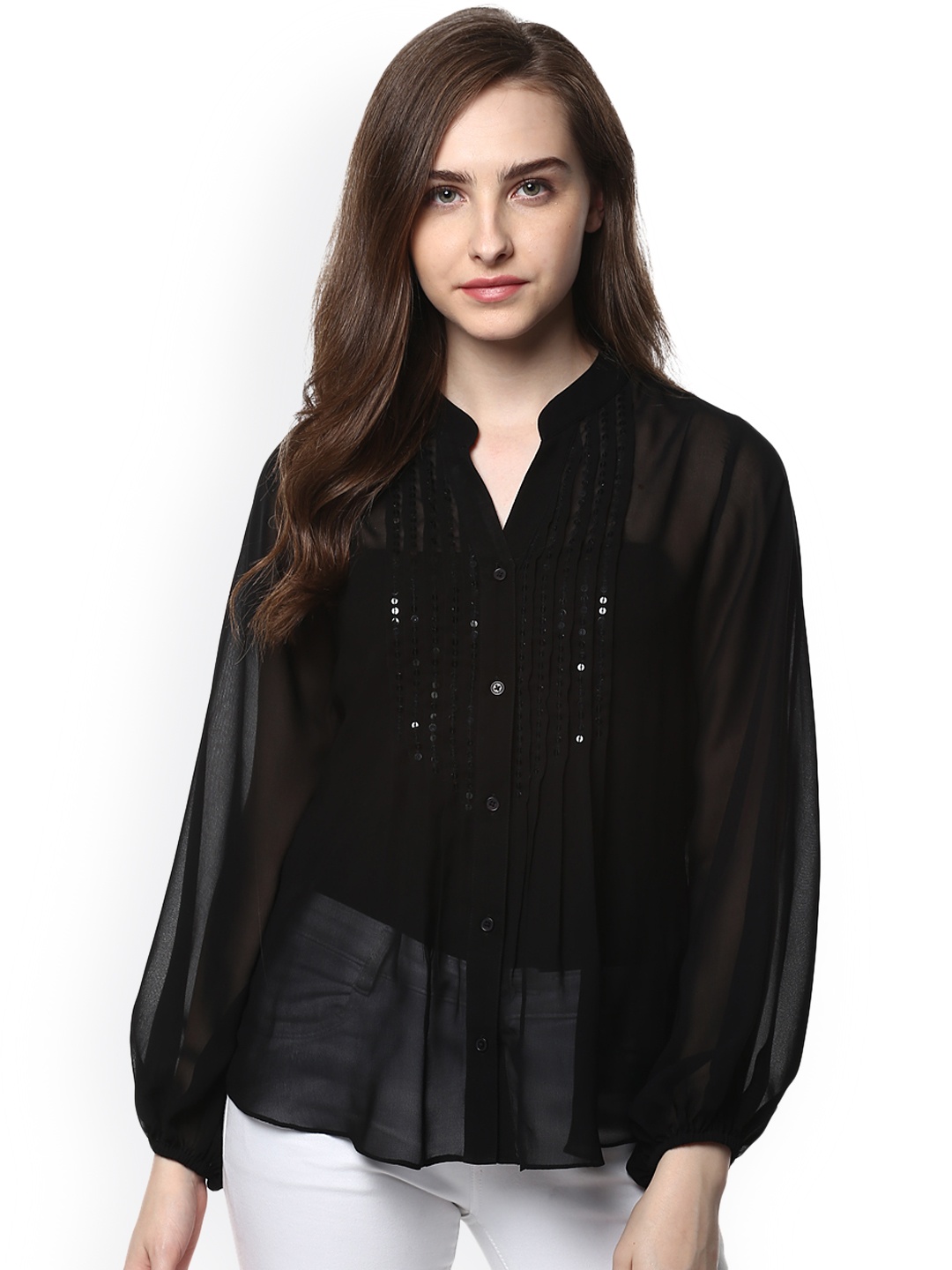 

Taurus Women Black Regular Fit Solid Shirt