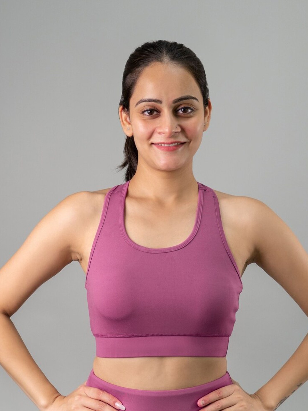 

FLURR Non-Wired Full Coverage Anti Odour Moisture-Wicking Workout Bra With All Day Comfort, Purple