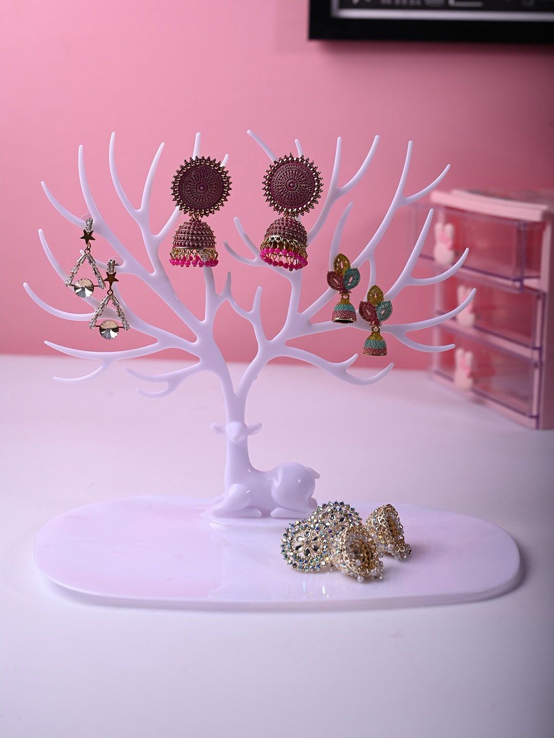 

MARKET99 White Plastic Jewellery Deer Horn Tree organiser
