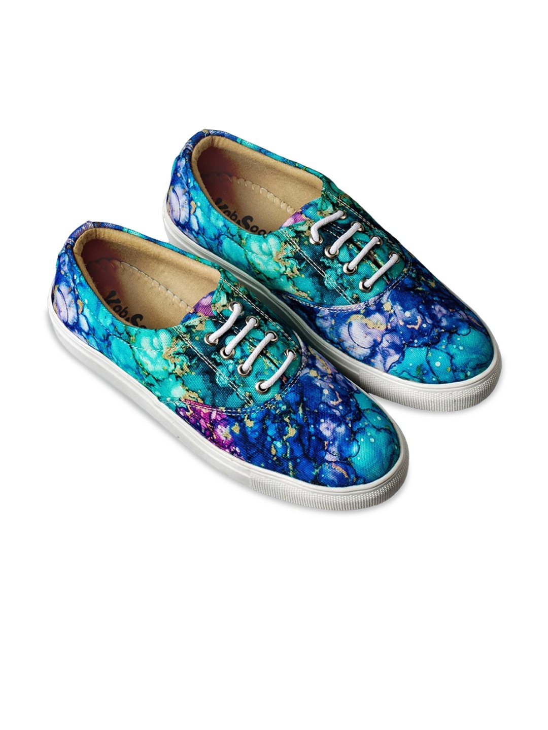 

KobSook Women Printed Canvas Lightweight Sneakers, Blue
