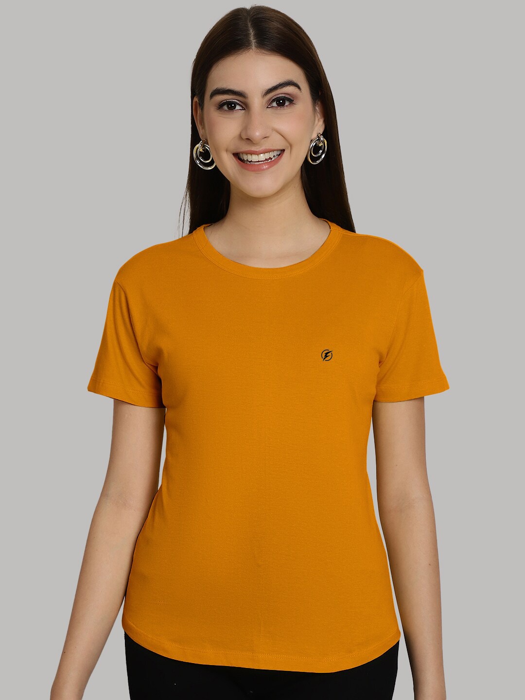 

Friskers Round Neck Bio-Wash Pure Cotton T-shirt, Orange