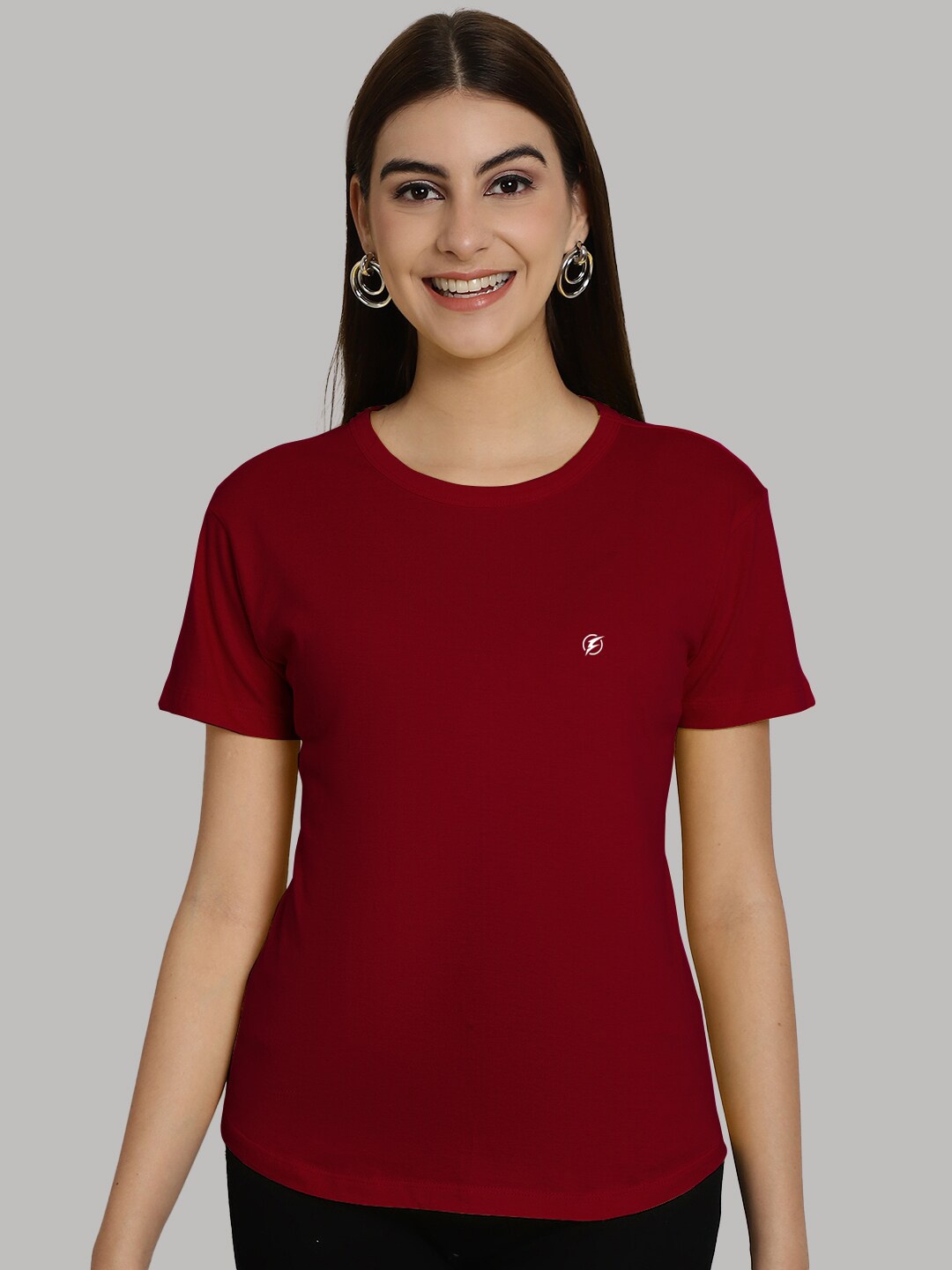 

Friskers Round Neck Bio-Wash Pure Cotton T-shirt, Maroon