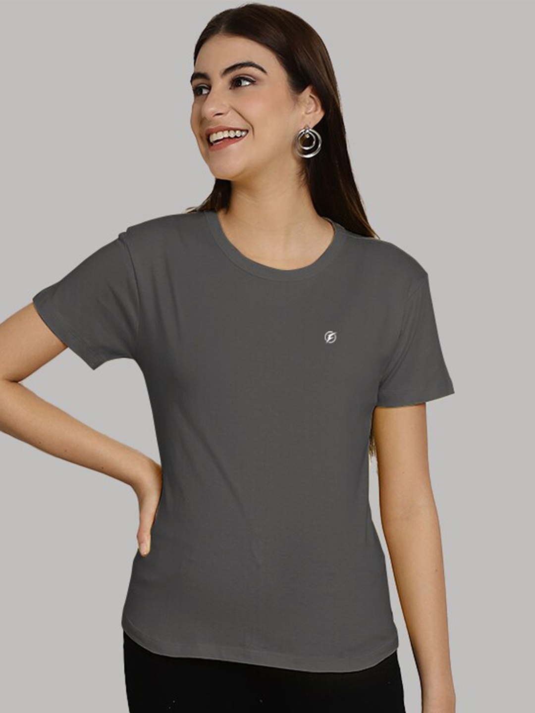 

Friskers Round Neck Bio-Wash Pure Cotton T-shirt, Grey