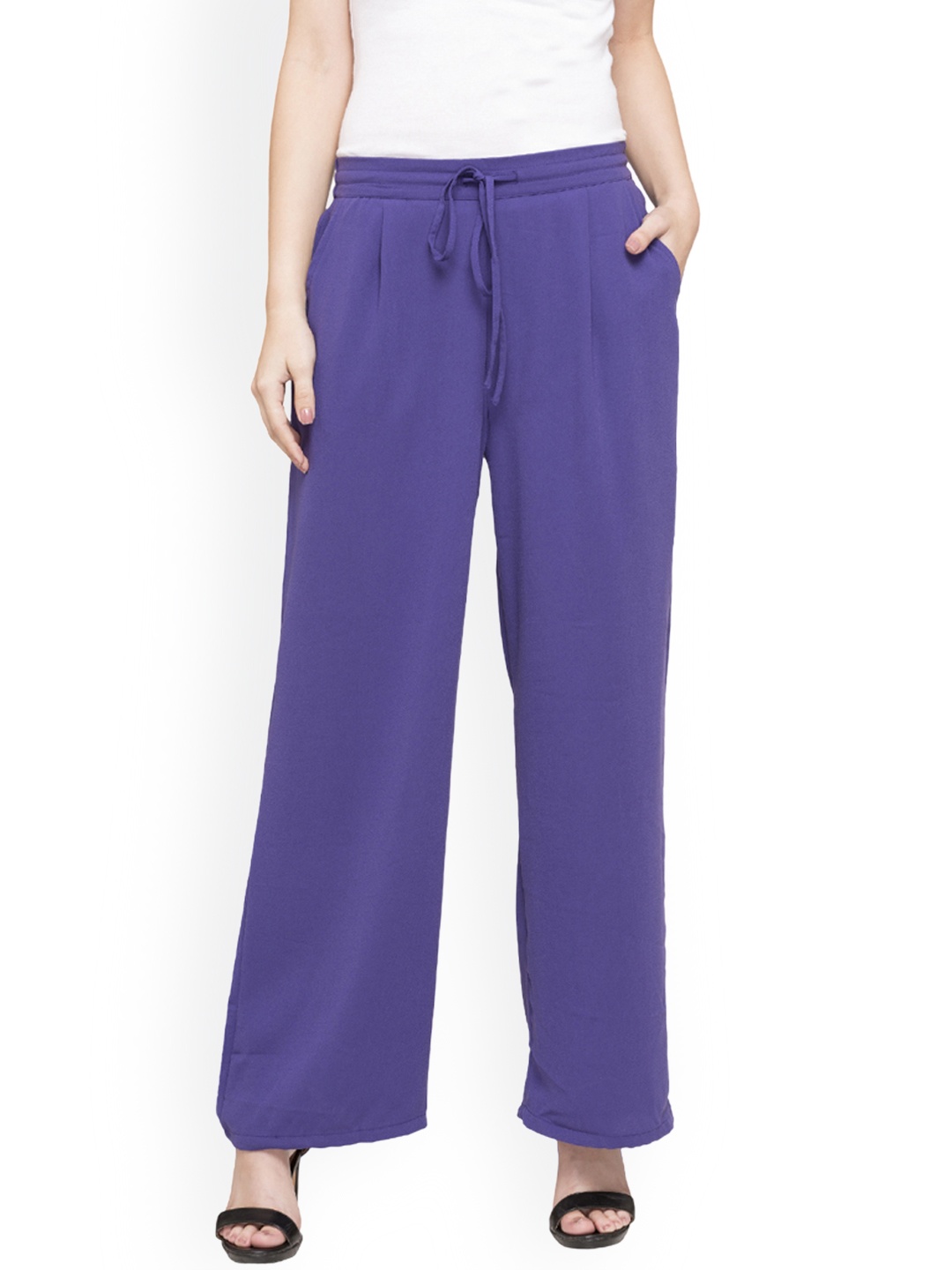 

Globus Women Purple Flared Solid Palazzos