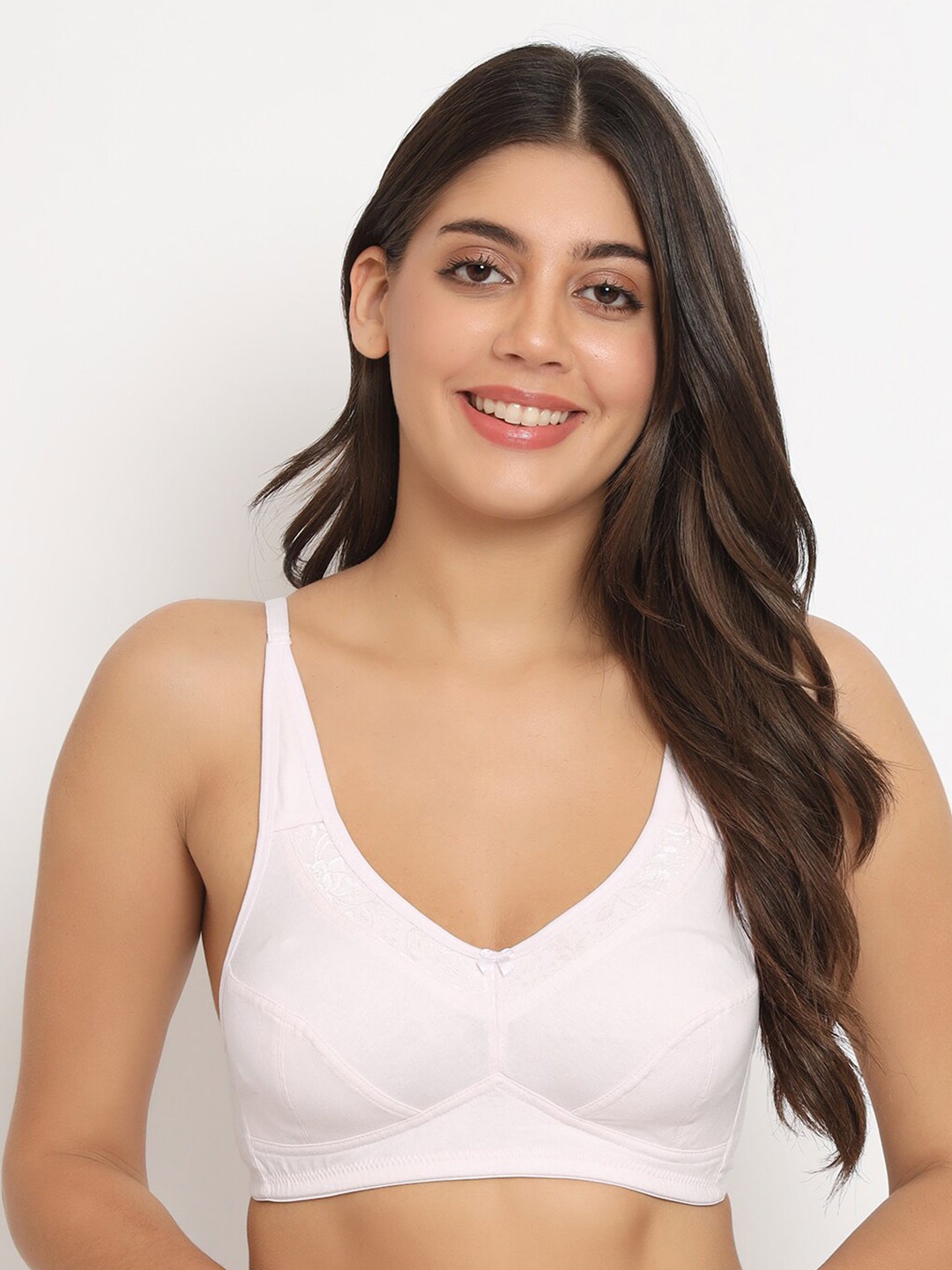 

College Girl Full Coverage Non Padded Cotton Everyday Bra With All Day Comfort, White