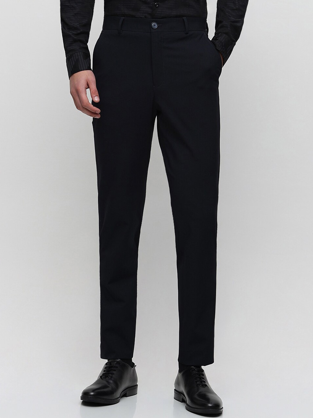 

SELECTED Men Slim Fit Mid Rise Formal Trousers, Navy blue