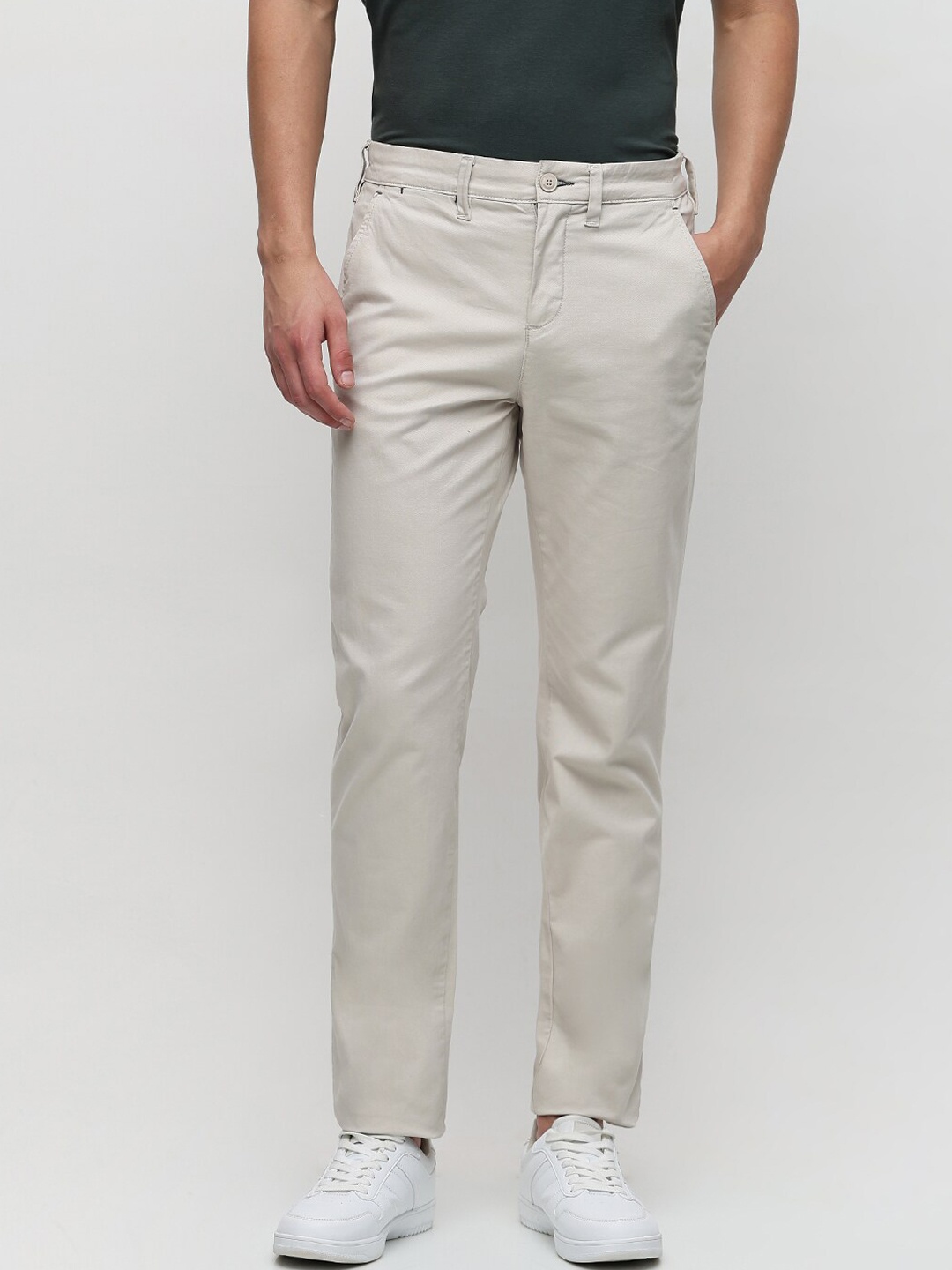 

SELECTED Men Slim Fit Mid-Rise Regular Trouser, Off white