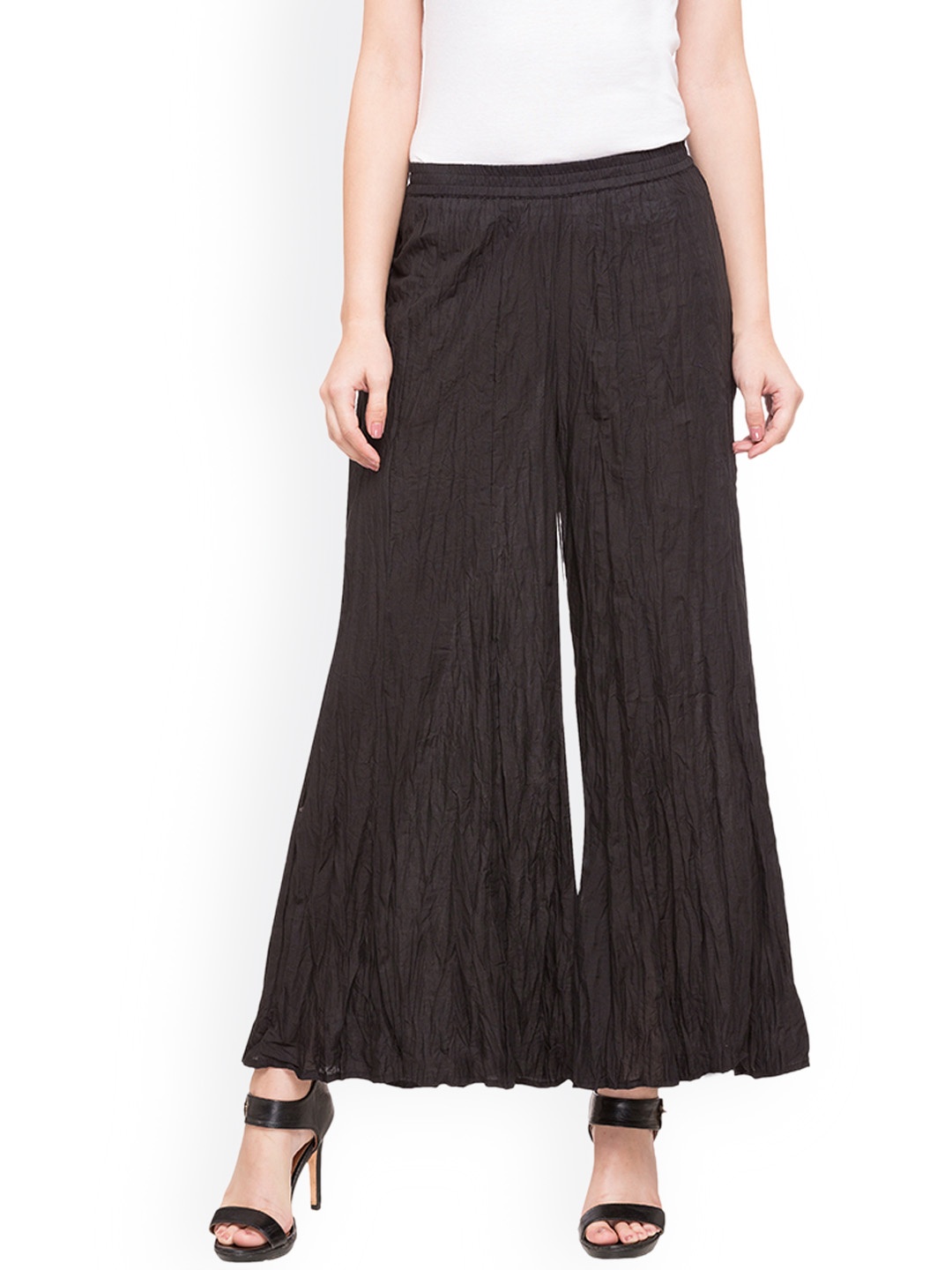 

Globus Women Black Flared Solid Palazzos