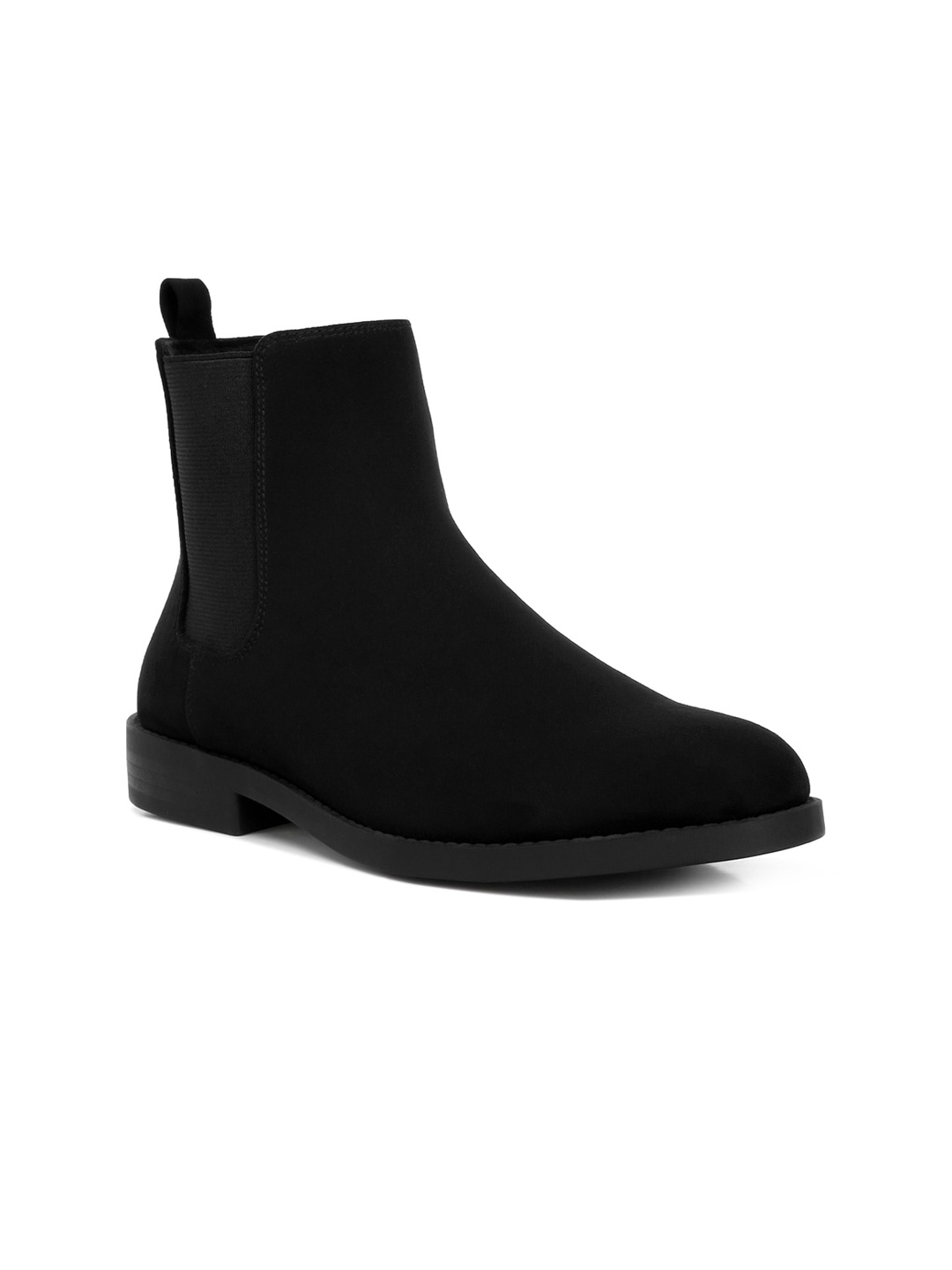 

London Rag Women Mid Top Suede Chelsea Boots, Black