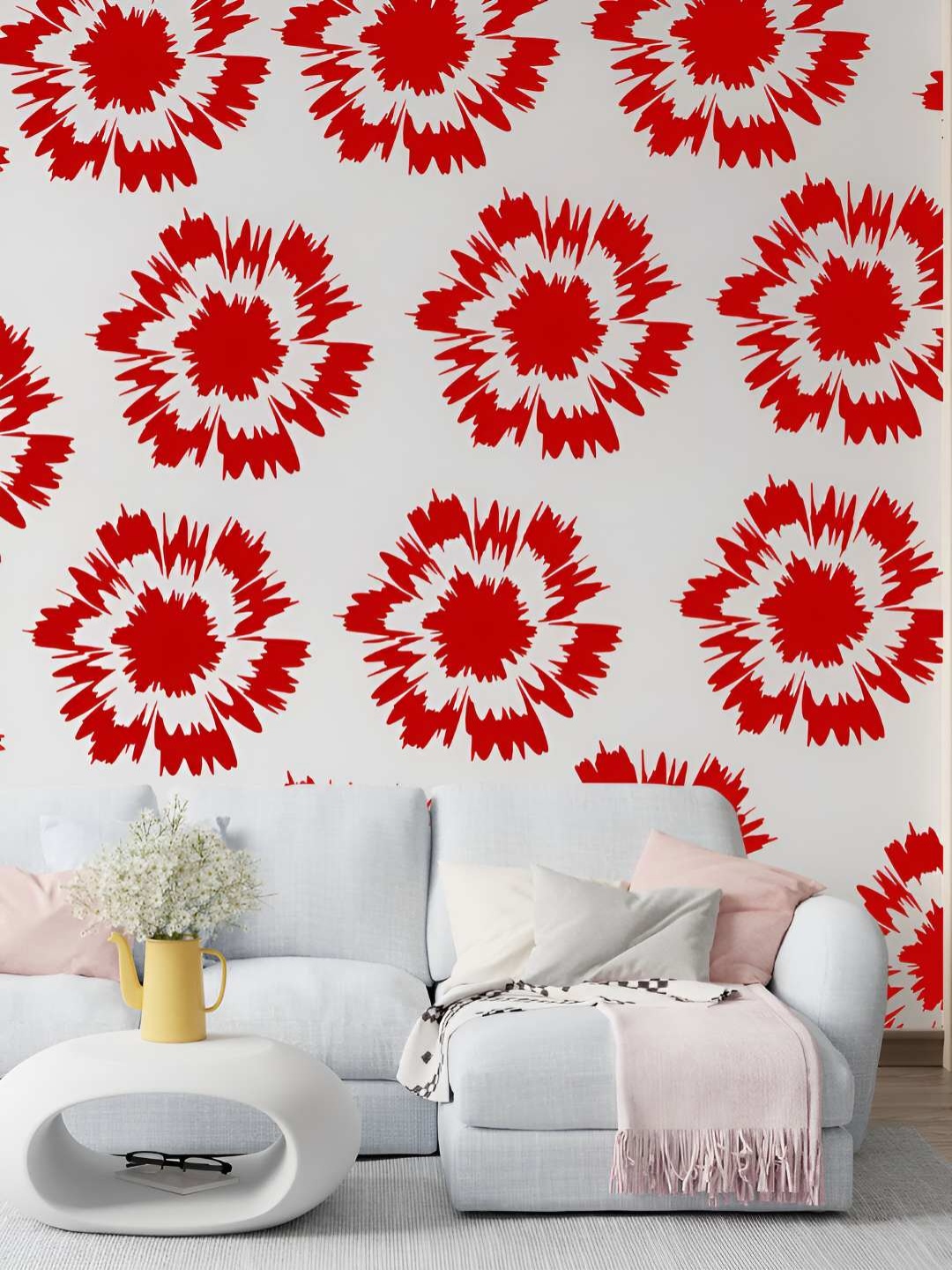 

KAYRA DECOR White Blast Art Design Wall Stencil