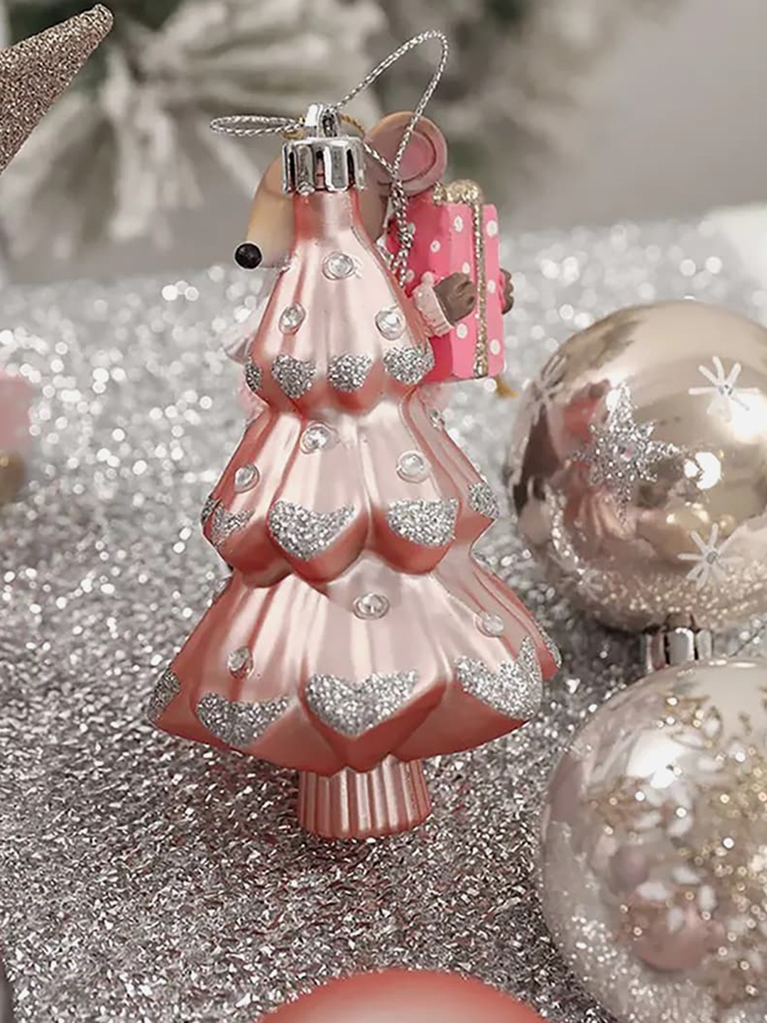 

Little Surprise Box LLP Beige 70 Pieces Hanging Christmas Balls