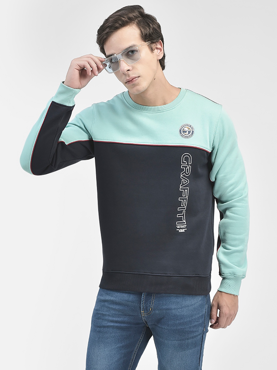 

Crimsoune Club Colourblocked Pullover, Navy blue