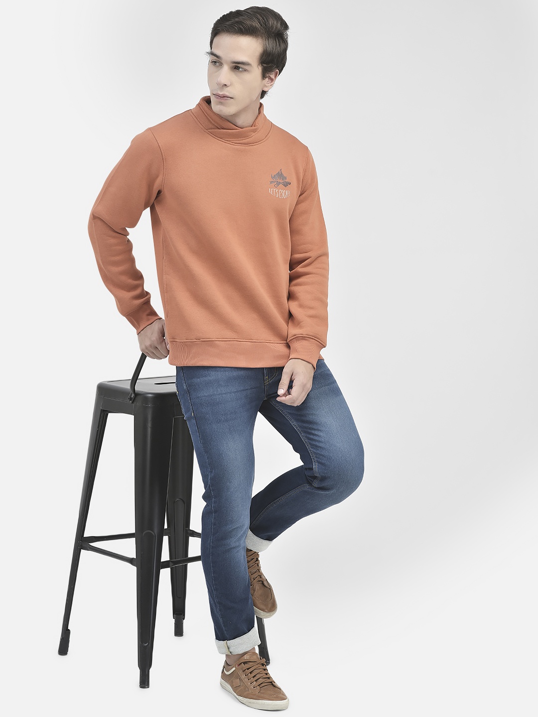 

Crimsoune Club Turtle Neck Pullover Sweatshirt, Orange