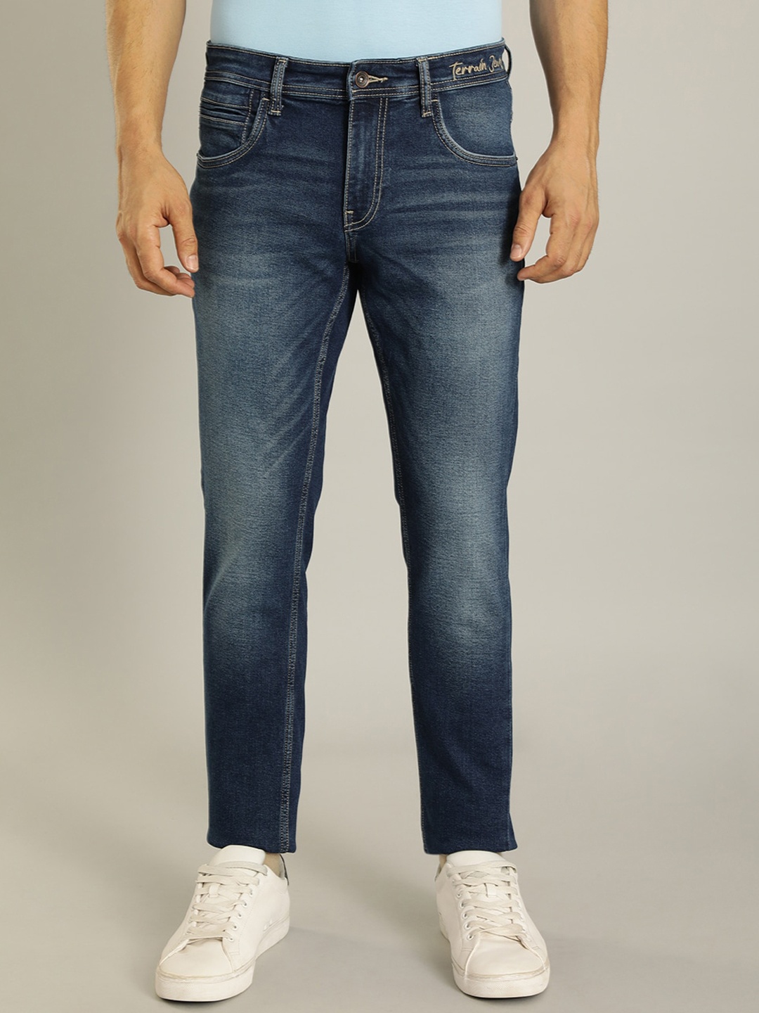 

Indian Terrain Men Kruger Skinny Fit Light Fade Clean Look Jeans, Blue