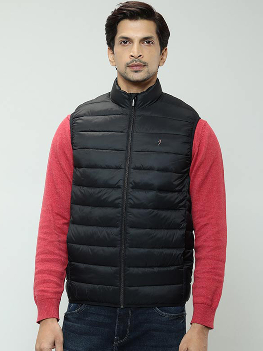 

Indian Terrain Mock Collar Lightweight Nylon Puffer Jacket, Black