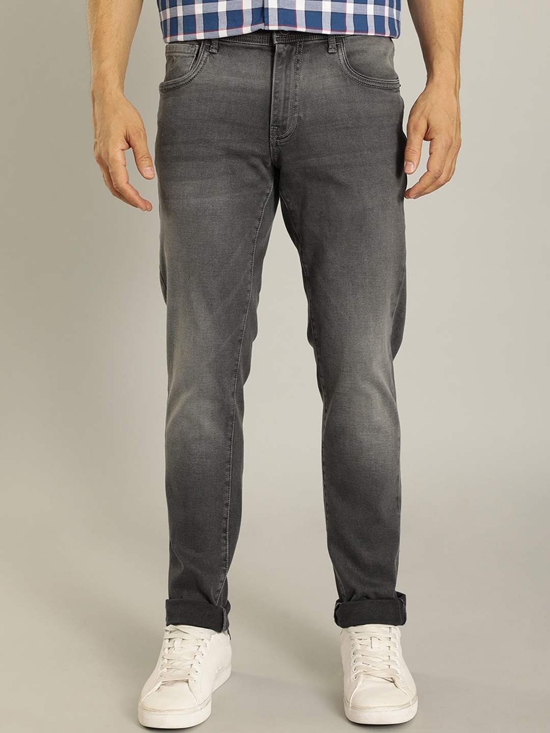 

Indian Terrain Men Kruger Clean Look Skinny Fit Light Fade Jeans, Grey