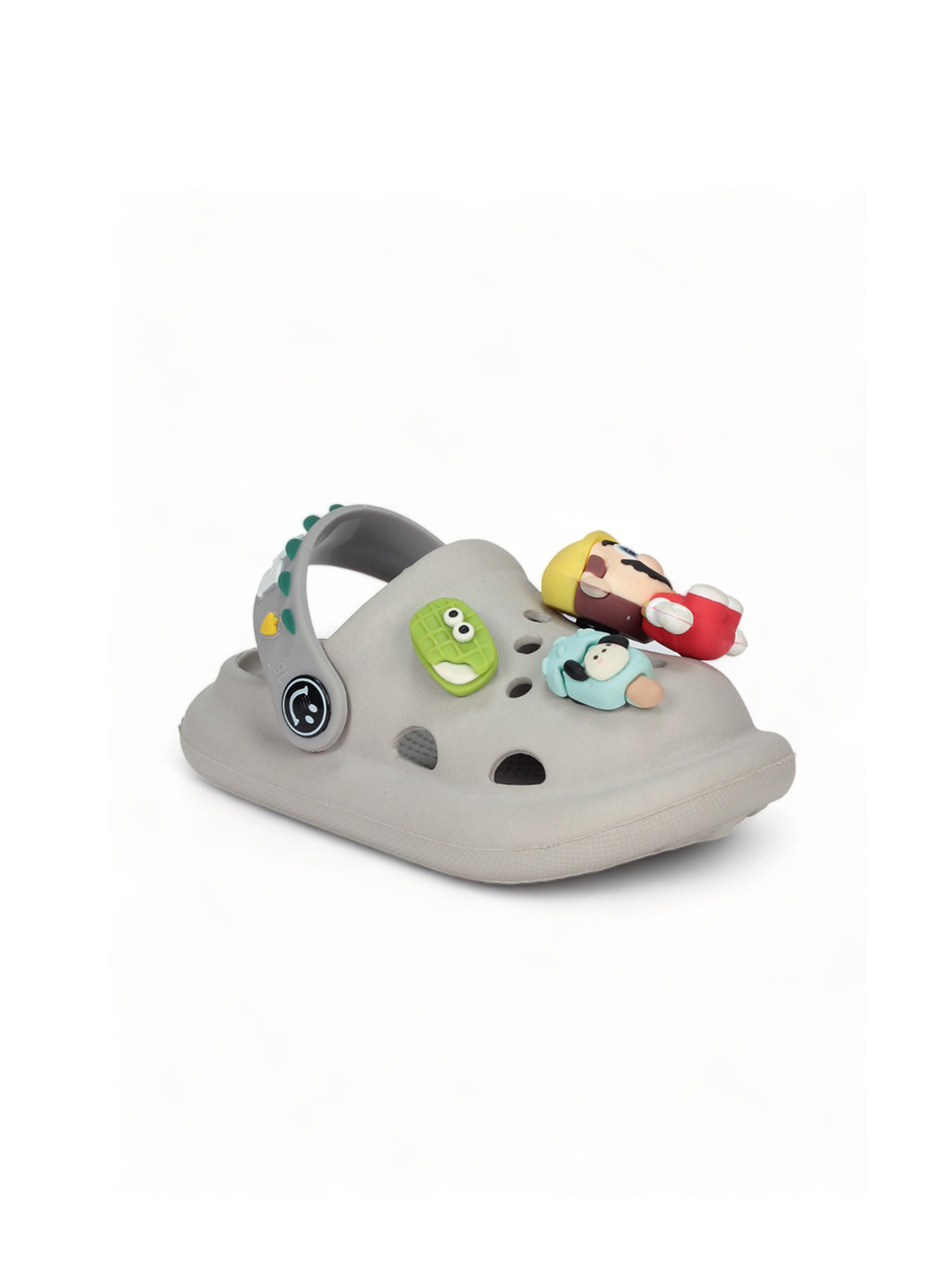 

Lil Lollipop Kids Cartoon Applique Rubber Anti-Slip Clogs, Grey