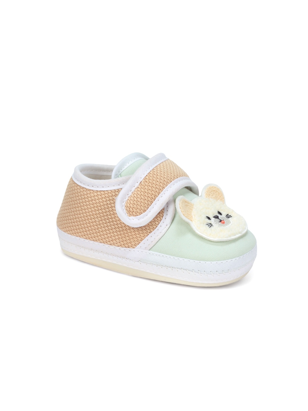 

Lil Lollipop Infants Applique Detail Cotton Velcro Booties, Beige