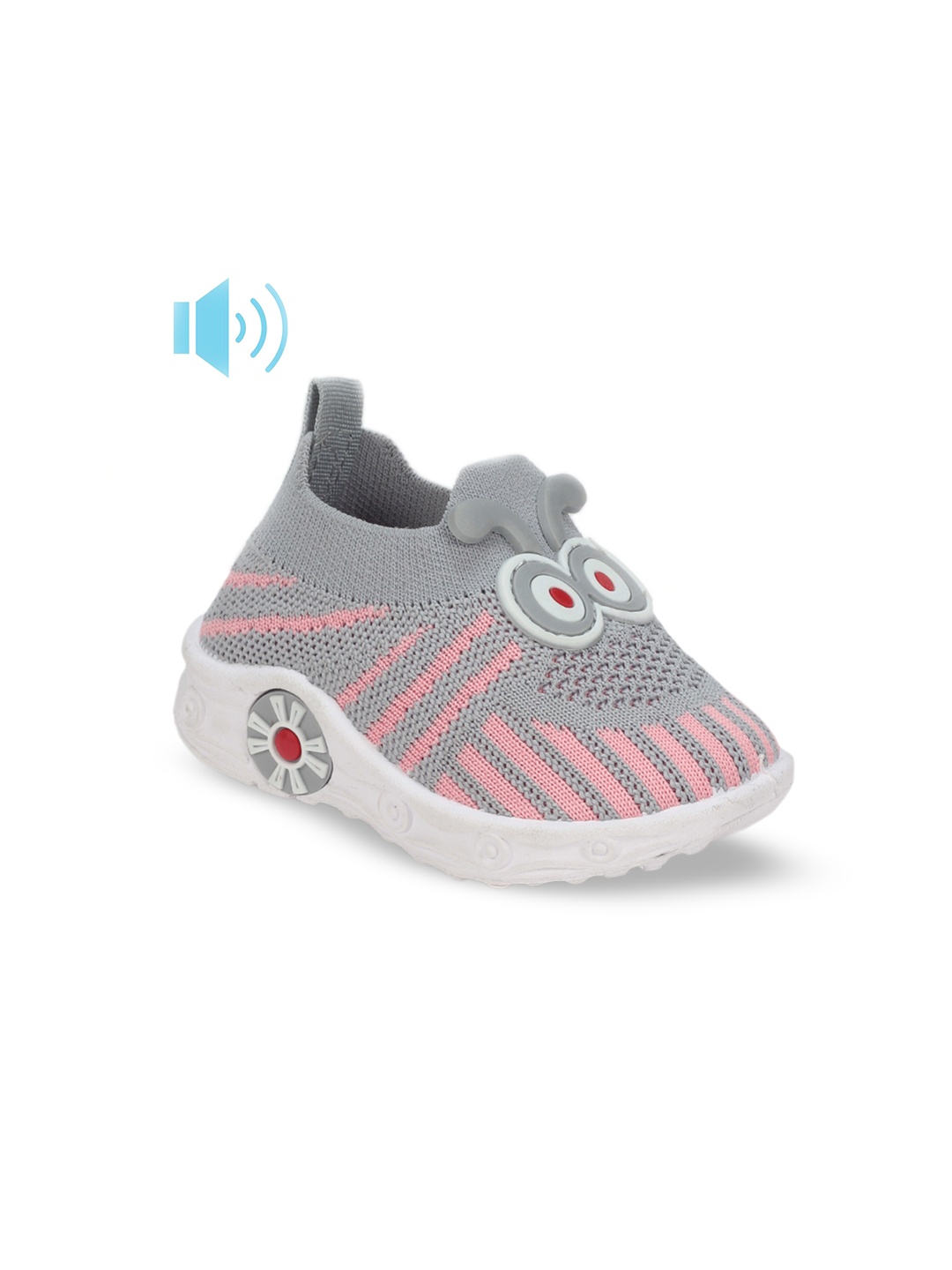 

Lil Lollipop Kids Woven Design Musical Slip-On Sneakers, Grey