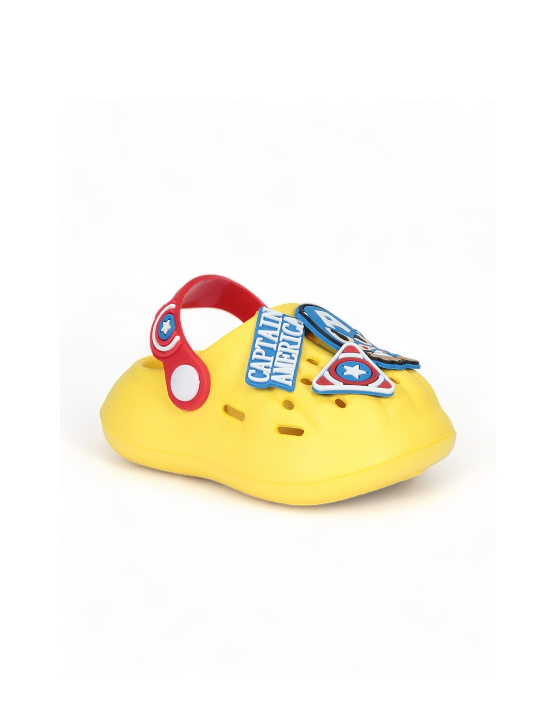 

Lil Lollipop Kids Captain America Applique Rubber Anti-Slip Clogs, Yellow