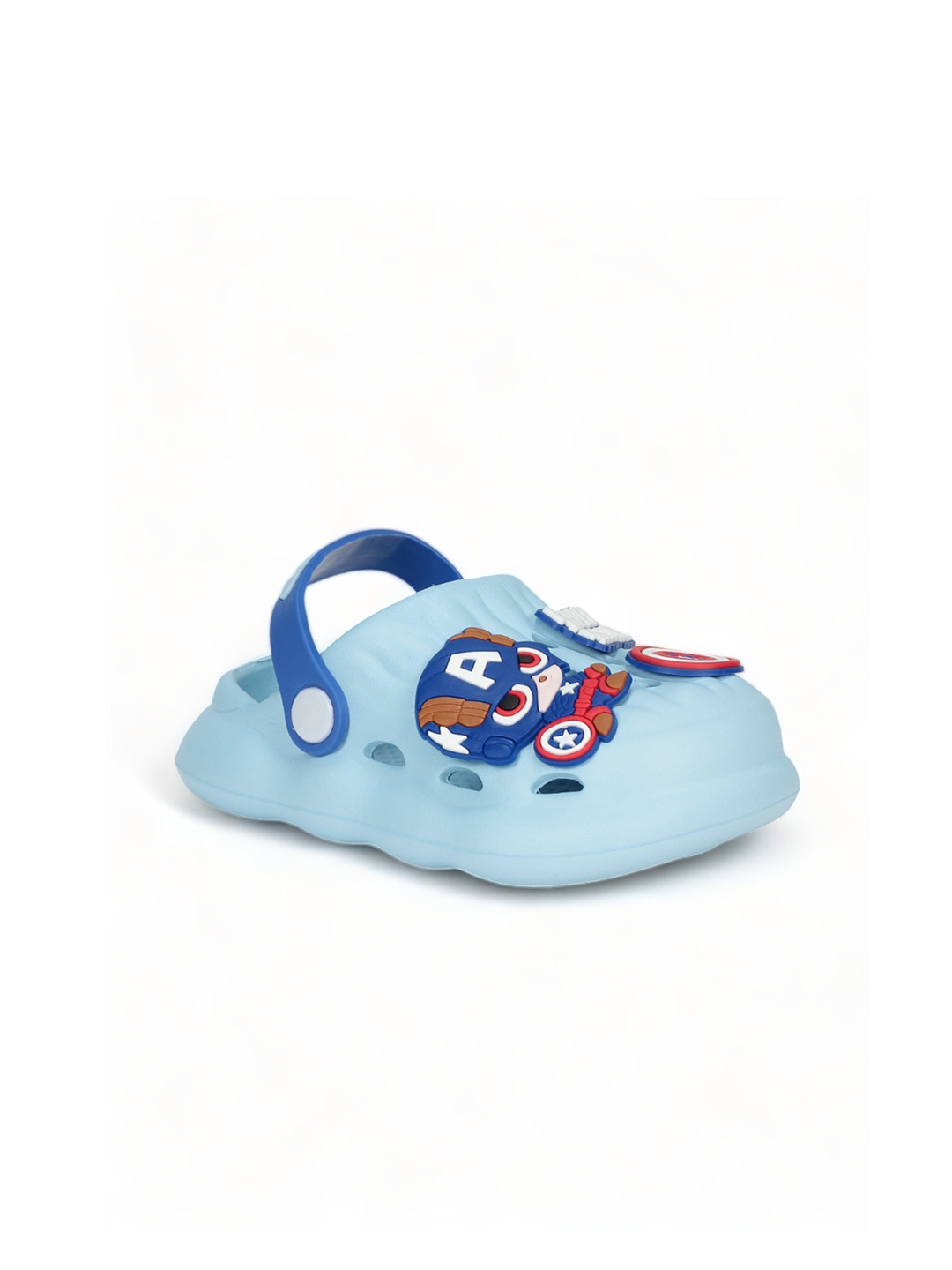 

Lil Lollipop Kids Super Soldier Applique Rubber Anti-Slip Clogs, Blue