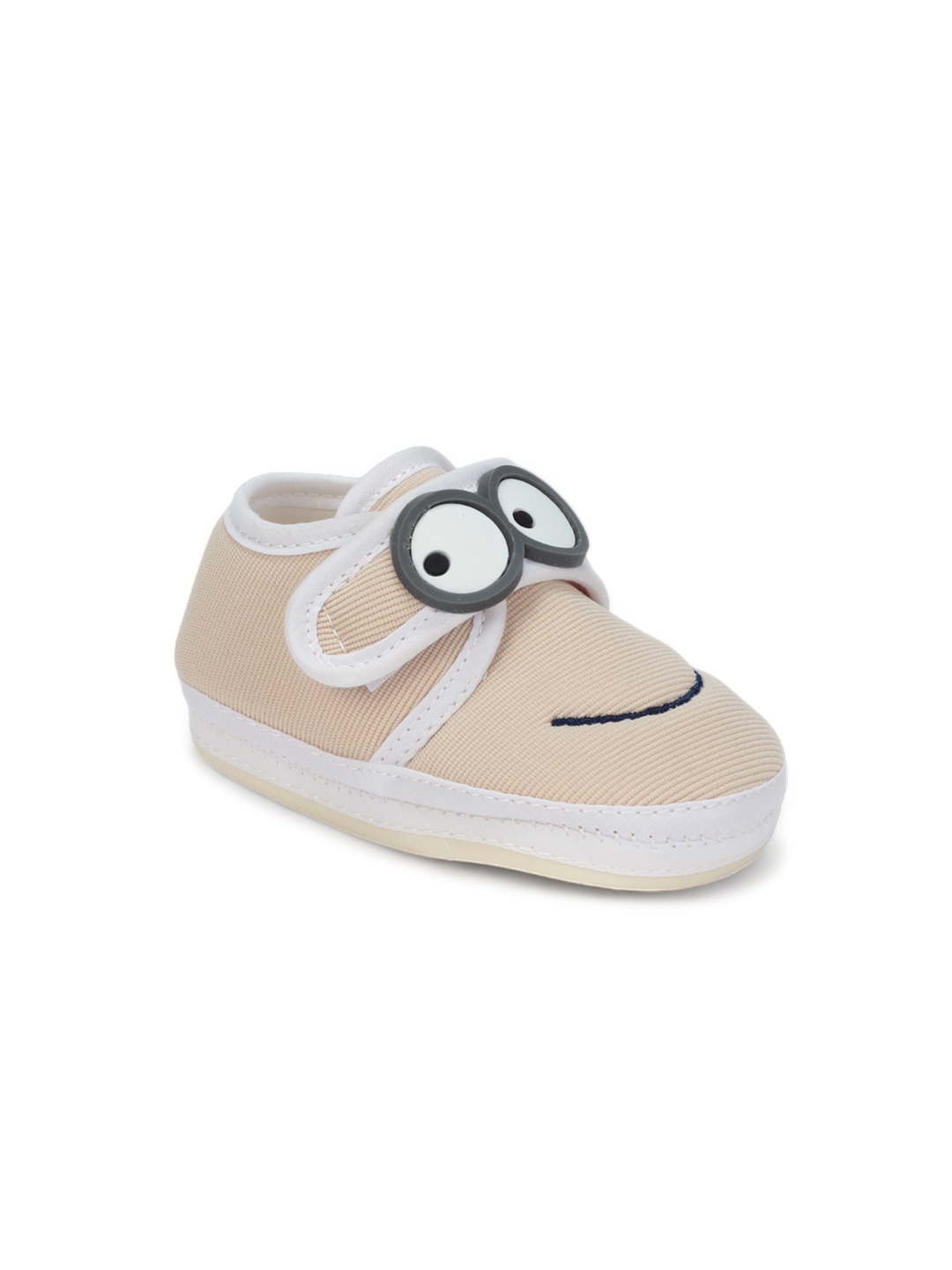 

Lil Lollipop Infants Applique Detail Cotton Velcro Booties, Beige