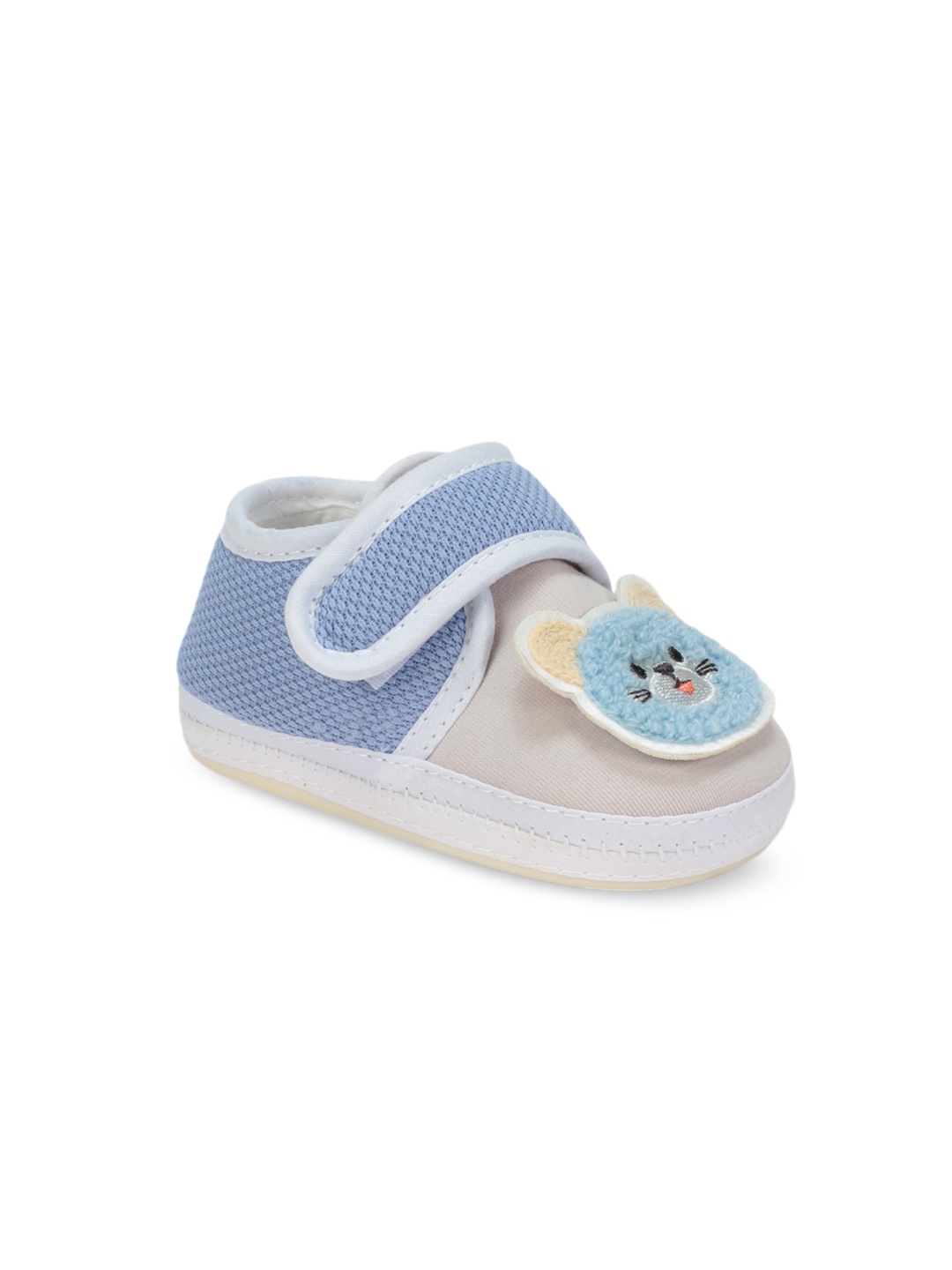 

Lil Lollipop Infants Applique Detail Cotton Velcro Booties, Blue