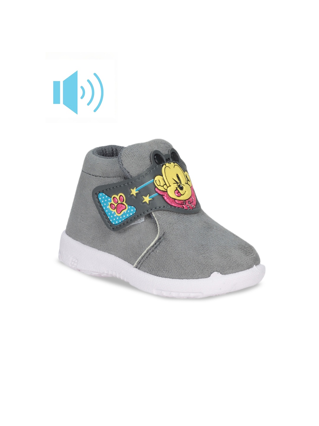 

Lil Lollipop Kids Comfort Insole Velcro Slip-On Sneakers With Musical Chu Chu, Grey