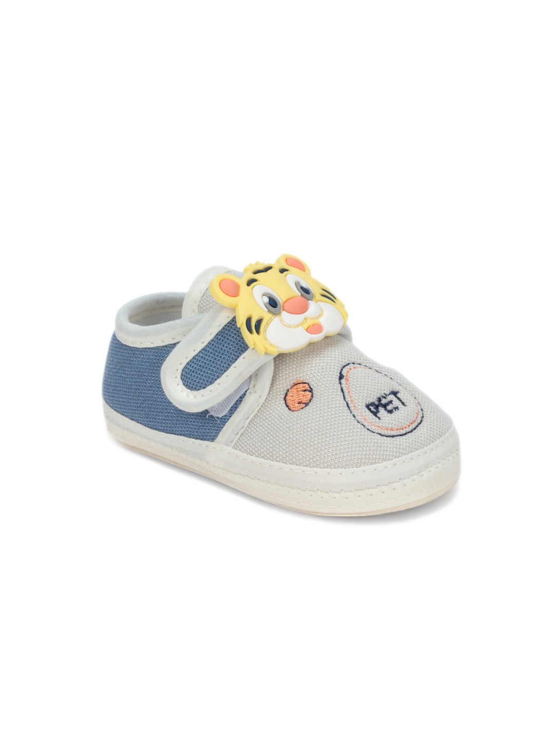 

Lil Lollipop Infants Applique Detail Cotton Velcro Booties, Blue