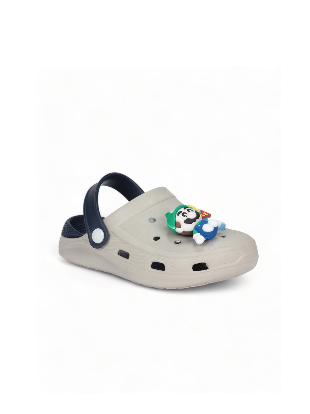 

Lil Lollipop Kids Cartoon Applique Rubber Anti-Slip Clogs, Grey